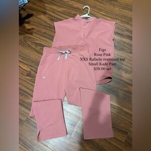 Figs Women's Rose Pink Scrub Set